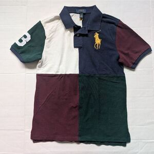 Ralph Lauren Colorblock Big Pony Polo Shirt Green Blue Orange Boys L